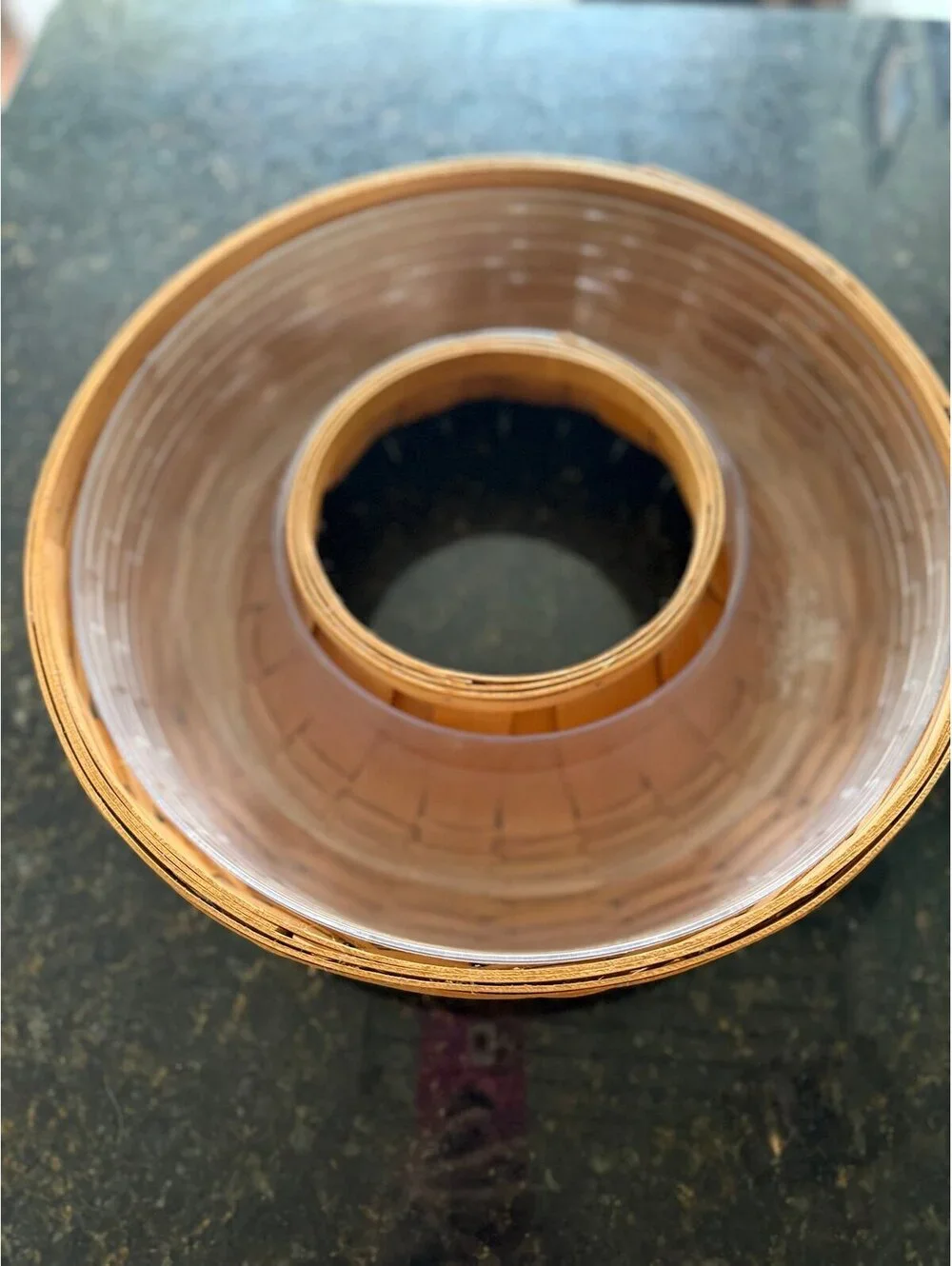 Longaberger 2007 Handmade Woven Wood Round Storage Basket 14” Wreath Chip Basket